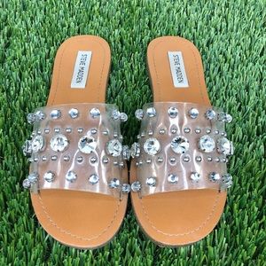 Steve Madden clear crystal sandals
